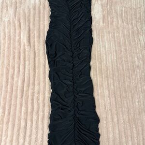 NWT PrettyLittleThing- Black Ruched Bodycon Maxi Dress